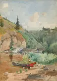 Eduard Zetsche, River landscape