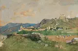 Eduard Zetsche, View of Dürnstein at the Danube