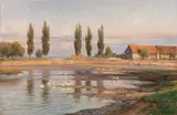 Hugo Darnaut, Sonniger Abend" (Moravia), oil on canvas