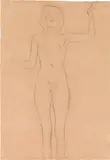 Gustav Klimt, Female nude with raised arm, study for 'Pallas Athene'