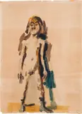 Oskar Kokoschka, Female nude, 1918, watercolour on paper