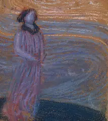 Ernst Stöhr, Figure of a girl, 1909, pastel on cardboard