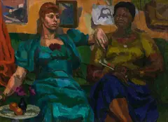 Hans Bohler, Girlfriends, 1938, oil on canvas