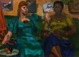 Hans Bohler, Girlfriends, 1938, oil on canvas