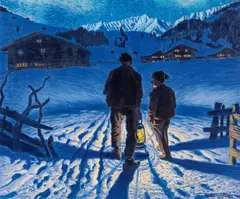 Waldemar Fink, Returning home at night (Adelboden), c. 1913, oil on canvas