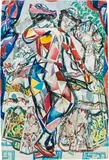 Gustav Hessing, Harlequin and Colombine, 1949, mixed media on paper