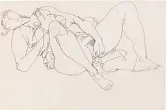 Egon Schiele, Liegender Akt, masturbierend, 1914, pencil on paper