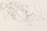Egon Schiele, Liegender Akt, masturbierend, 1914, pencil on paper