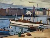 Louis-Mathieu Verdilhan, The port of Marseille, oil on cardboard
