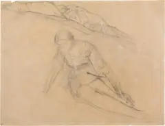 Franz Wiegele, Woman in landscape, 1936, pencil on paper
