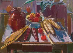 Robin Christian Andersen, Still life with corn, c. 1936, oil on canvas