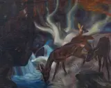 Norbertine Bresslern-Roth, Does in the woods