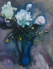 Flowers by Josef Dobrowsky, 1942, watercolour, gouache on paper, sold Dec 2020