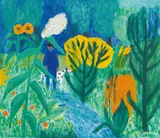 Gerhild Diesner, Front yard in the Karl-Schönherr-Straße, Innsbruck, 1946, oil on canvas