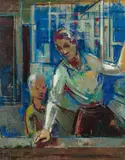 Joseph Floch, Spectators II, 1954, oil on canvas