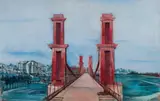 Joseph Floch, Pont suspendu (Paris), 1933, oil on canvas