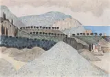 Herbert Breiter, Große Manilandschaft, 1985, watercolour on laid paper