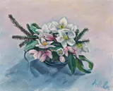 Werner Berg, Snow roses, 1940, oil on canvas