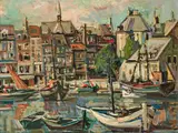 Wilhelm Kaufmann, Honfleur near Le Havre, oil on hardboard