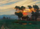 Eduard Kasparides, Evening landscape, 1899, oil on canvas; unframed