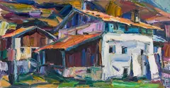 Herbert Danler, Farmhouse in the mountains, c. 1980-85, oil on canvas