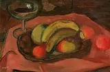 Georges Kars, Still life with wine glass and fruit bowl