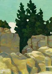 Ernst Nepo, Stone quarry, 1911, oil on cardboard