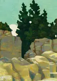Ernst Nepo, Stone quarry, 1911, oil on cardboard