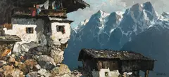 Oskar Mulley, Am Berghang, 1935, oil on canvas