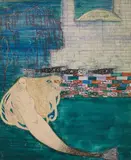 Franz Wacik, Mermaid, gouache, graphite on cardboard