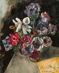Maximilian Florian, Still life with flowers, 1933, oil on canvas
