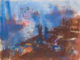 Gerhardt Frankl, London and the River Thames, c. 1960, pastel and gouache on paper, unframed