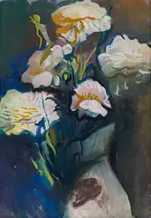 Peonies by Josef Dobrowsky, watercolour on paper, sold Dec 2020