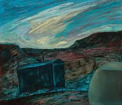 Hermann Serient, The caravan, 1975, oil on pressboard