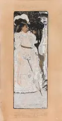 Eduard Thöny, In Heringsdorf, 1909, black chalk, pencil, opaque white on paper