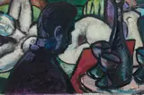 Helmut Arnez, Painter and model, 1968, oil on canvas