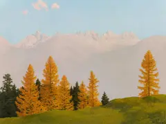 Felix Heuberger, Autumnal mountainscape, oil on canvas