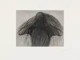 Arnulf Rainer, Hairstrands with bald head, 1978, drypoint; unframed