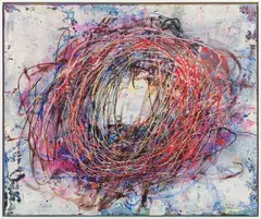 Verschlafener Durchblick by Drago J. Prelog, 2019, acrylic on canvas; framed, sold Dec 2020