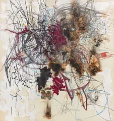 Otto Zitko, Untitled, 1989, mixed media on paper on wood; framed
