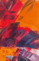 Josef Mikl, Blau-rote Ebene, 1983-86, oil on canvas; unframed
