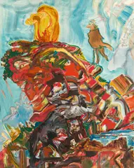 Alfred Klinkan, Kopfseher, 1984, oil on canvas; unframed