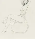 Leherb, Fauteil roulant, graphite on cardboard; framed