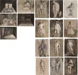 Ernst Fuchs, mixed lot with 17 costume studies and stage designs for 'Wozzeck' by Georg Büchner