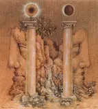 Peter Proksch, Janus Bifrons, 1981, pen on paper; framed