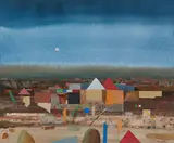 Karl Korab, Untitled, 1983, coloured pencil on cardboard; framed