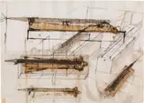 Walter Pichler, Untitled, 1977, mixed media on paper; framed