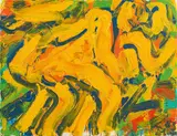 Otto Muehl, Mann und Frau beim Liebesakt, 1983, oil on canvas; framed