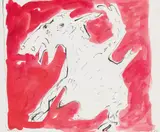 Otto Muehl, Billy goat, 1984, mixed media on paper; framed