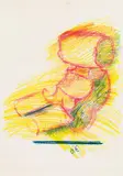 Otto Eder, Rollenform / Torso, pastel on paper; framed